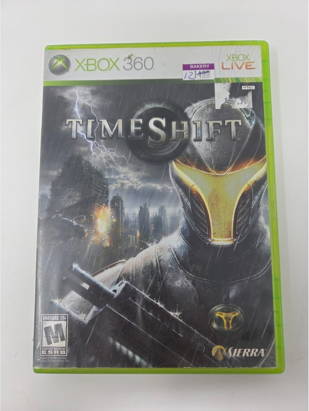 TimeShift Xbox 360 Game Disc and Original Case by Sierra Entertainment